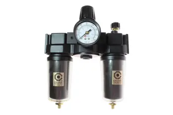 27 Series 1/2" Filter + Regulator + Lubricator, Auto Drain, Gauge, Metal Bowl with Sight Glass