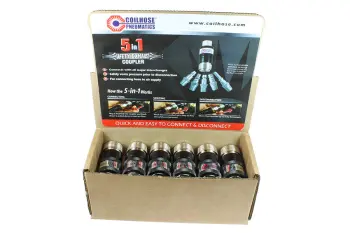 5-in-1 Safety Exhaust Coupler Display, (12 Pack)