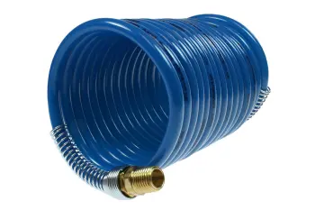 Stowaway Nylon Coil, 1/4" x 50', 1/4" NPT Rigid Fittings, Blue