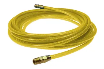 Flexeel Hose, 1/4" x 100', 1/4" MPT Reusable Fittings, Transparent Yellow