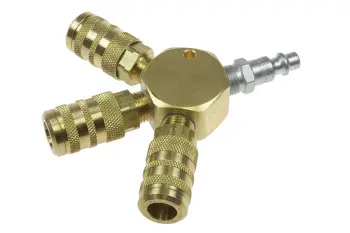 3 Port Flat Hex Manifold, 1/4" 6 Ball ARO Interchange