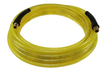 Flexeel Hose, 1/4" x 100', 1/4" MPT Reusable Strain Relief Fittings, Transparent Yellow