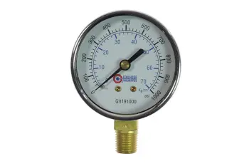 2 1/2" Hydraulic Gauge, 1/4" Bottom Mount, 0-1000 psi