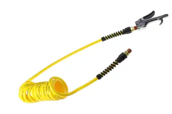 Flexcoil, 1/4" x 15ft with 600-S Blow Gun. 1/4" NPT Fittings, Yellow