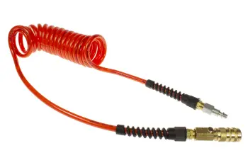 Flexcoil, 1/4" x 15', 1/4" NPT Swivel Strain Relief Fittings, Industrial CoBlo & Connector, Orange