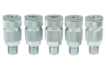 1/4" ARO Steel Coupler, 1/4" MPT, 5 Pack