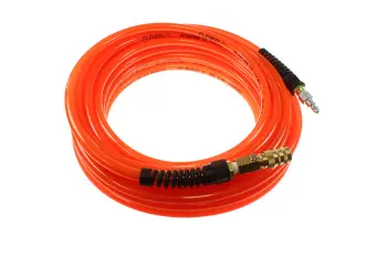 Flexeel Hose, 5/16" x 100', Strain Relief Fittings, Industrial CoBlo & Connector, Transparent Orange