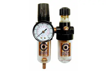 1/4" Mini Integral Filter/Regulator + Lubricator, Gauge