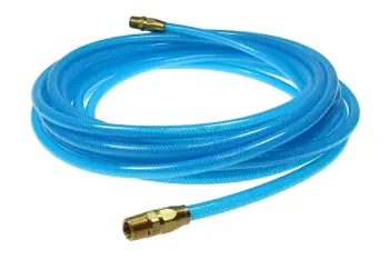 Flexeel Hose, 1/4" x 50', 1/4" MPT Reusable Fittings, Transparent Blue