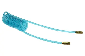 Flexcoil, 1/4" x 5', 1/4" NPT Reusable Rigid Fittings, Transparent Blue