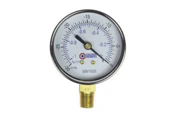 2 1/2" Vacuum Gauge, 1/4" Bottom Mount, 0-30 psi