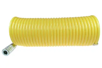 Nylon Coil, 3/8" x 50', 1/4" ARO Coupler & Connector, Yellow
