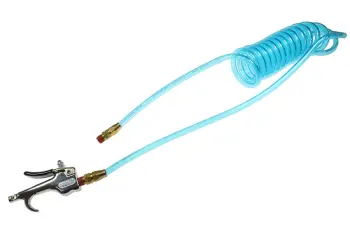 Flexcoil, 5/32" x 10ft with 600-S Blow Gun. 1/4" NPT Fittings, Transparent Blue