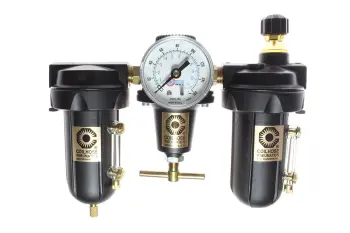 Heavy Duty Series Filter, Regulator, Lubricator, 1", Gauge, Metal Bowl