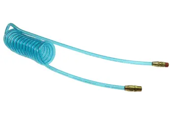 Flexcoil, 3/8" x 20', 1/4" NPT Reusable Swivel & Rigid Fittings, Transparent Blue