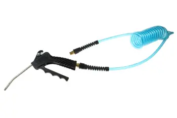 Flexcoil, 1/4" x 15ft with 770-S Blow Gun. 1/4" NPT Fittings, Transparent Blue