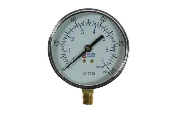 3 1/2" Chrome Dial Gauge, 1/4" Bottom Mount, 0-100 psi