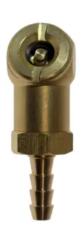 Brass Closed Check Ball Chuck, 1/4" Hose Barb Swivel