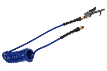 Flexcoil, 1/4" x 15ft with 600-S Blow Gun. 1/4" NPT Fittings, Blue
