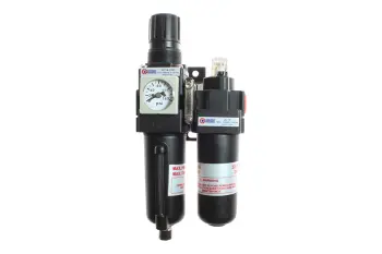 29 Series Filter/Regulator + Lubricator, Standard, 1/2", Automatic, w/ Square Gauge, Metal Bowl
