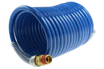 Stowaway Nylon Coil, 3/8" x 25', 3/8" NPT Swivel Fittings, Blue