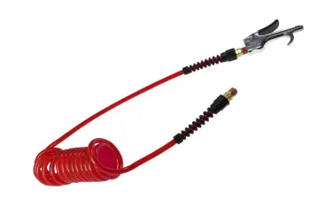 Flexcoil, 1/4" x 15ft with 600-S Blow Gun. 1/4" NPT Fittings, Red