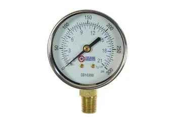 2 1/2" Chrome Dial Gauge, 1/4" Bottom Mount, 0-300 psi
