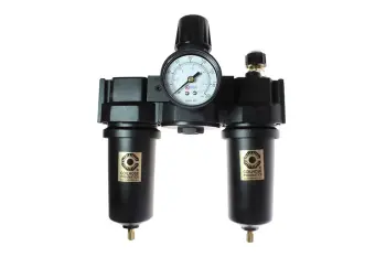27 Series 3/4" Filter + Regulator + Lubricator, Auto Drain, Gauge, Metal Bowl